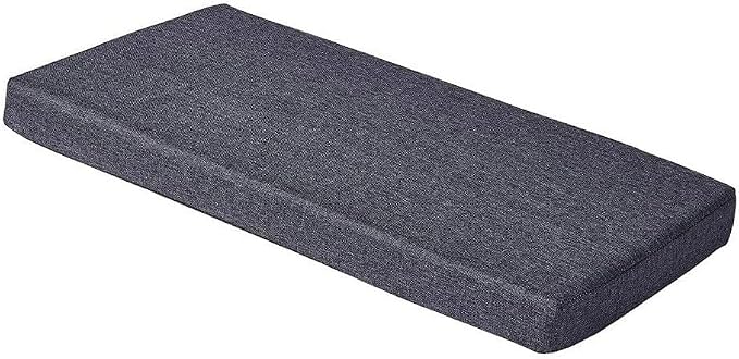 Saula 48x18 Piano Bench Cushion w/Washable Cover for Indoor Furniture,Gray | Non slip high density foam bench seat cushion for kitchen dining room,shoe storage, entry way,window, settee