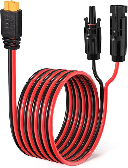 ELFCULB 12AWG Solar to XT60 Charging Cable - 10FT Solar Panel Extension Cable for Portable Generator