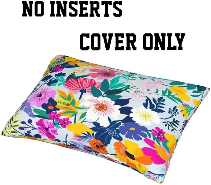 Outdoor Pillows Waterproof Set of 2 Outdoor Pillow Covers 16x24 Inch, Color Throw Pillows Flower Pillow Covers, Summer Garden Decorative Pillows Outdoor Pillows for Patio Furniture Home Decor -hs254