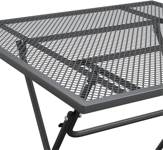 Afuera Living Contemporary Patio Dining Set, Square Steel Table with 2 Foldable Chairs, Anthracite/Gray Finish, Weather-Resistant, Compact Design for Small Balconies, Terrace, or Garden Outdoor Use