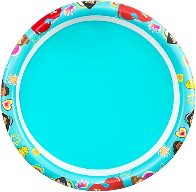 Disney Princess Inflatable Pool - Bundle with Inflatable Kiddie Pool for Girls, Kids Plus Stickers, More | Disney Princess Kiddie Pool Set (48" L x 48" W x 10" H)