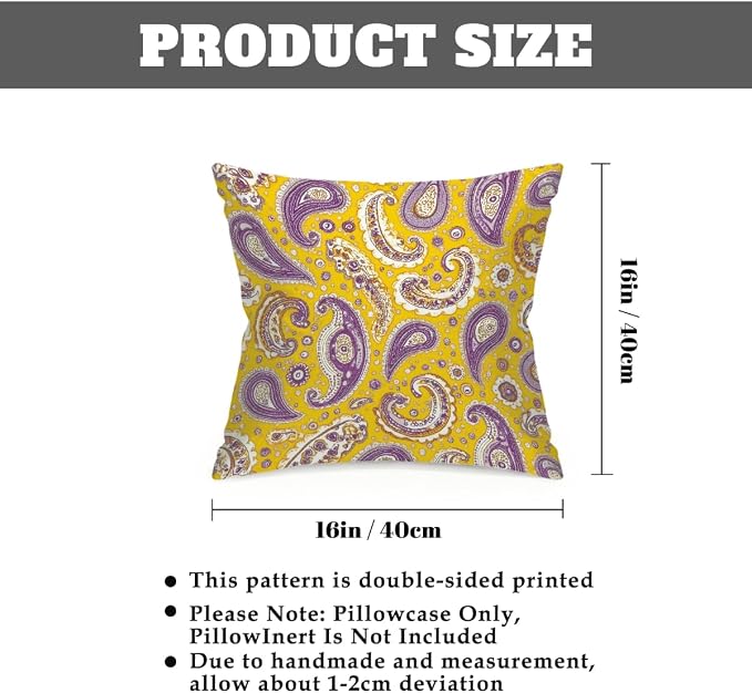 16x16 Inch Outdoor Pillow Covers Set of 2 Waterproof Throw Pillow Covers Decorative Couch Cushion Covers Yellow Tribal Graphics Square Pillowcases Protectors for Patio Garden Sofa