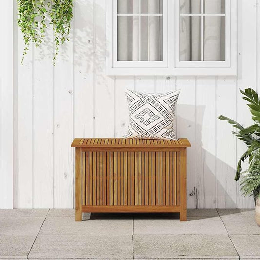 Solid Acacia Wood Storage Box 4-Piece Set with Wooden Acacia Garden Design for Indoor and Outdoor Use