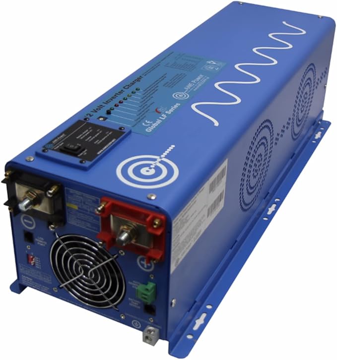 AIMS Power PICOGLF4012120240VS Pure Sine 4000W Low Frequency Inverter Charger, 12000W Surge for 20 Seconds, 120/240 VAC Output Split Phase Charges, 115 Amp Battery Priority Selector