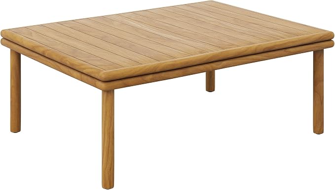 Modway Wren Teak Wood Outdoor Patio 4 Piece Furniture Set in Natural Sail