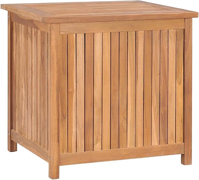 Patio Garden Storage Box, Outdoor Storage Box Deck Box, Entryway Storage Box, Outdoor Storage Organization Box for Patio Garden Balcony Yard, 23.6"x19.7"x22.8" Solid Wood Teak,-247