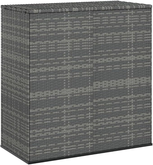Large Outdoor Cushion Storage Box with Gas Lift, Grey PE Rattan Design, 39.4x19.3x40.7 in, Water-Resistant, Rust-Proof Steel Frame, Patio Organizer for Cushions, Pillows,