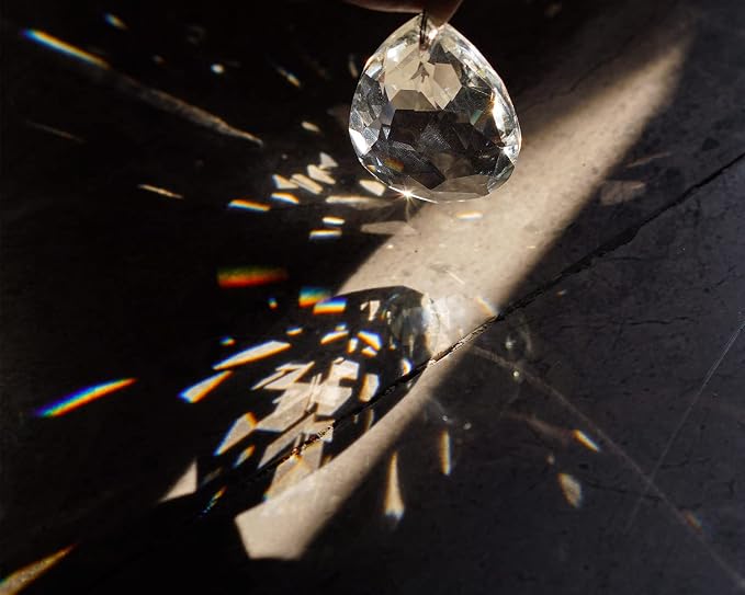10 Pcs 50mm Clear Crystal Teardrop Pendants Chandelier Parts | Clear Crystal Teardrop Prisms Pendants 50mm Chandelier Replacement Parts Suncatcher for Lamp Window Wedding Garden DIY Decor