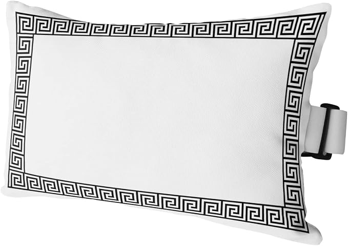 Outdoor Pillows Covers with Inserts Greek Themed Traditional Meander Border Square Geometric Waterproof Pillow with Adjustable Strap Throw Pillows for Patio Furniture Lounge Chair, 11x16 Inch, 1PCS