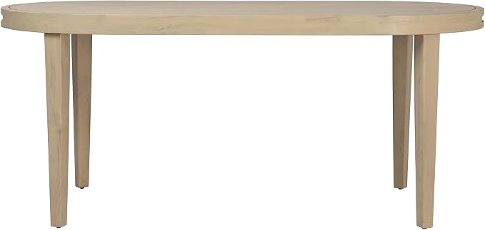 Christopher Knight Home Domac Acacia Wood Dining Table Set for 6, Solid Wood Outdoor Dining Set for 6, Oval Patio Dining Table and Chair Set with Cushion & Rope Accent, Cream Beige+Grey+Light Teak