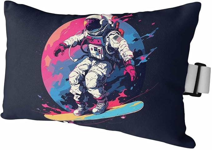 Pack of 2 Outdoor Lumbar Cushions with Inserts, Skateboarding Art Oil Painting Watercolor Waterproof Fluffy Fade Body Pillows, Patio Furniture Pillow for Home Balcony Garden Decor 12x20IN