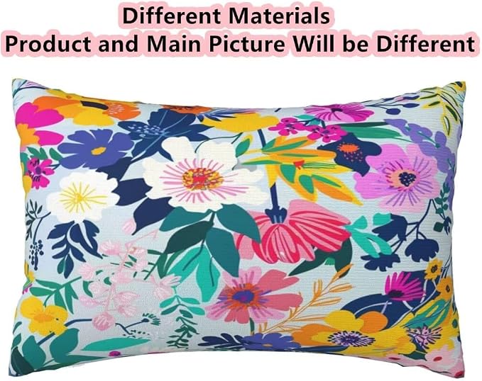 Outdoor Pillows Waterproof Set of 2 Outdoor Pillow Covers 16x24 Inch, Color Throw Pillows Flower Pillow Covers, Summer Garden Decorative Pillows Outdoor Pillows for Patio Furniture Home Decor -hs254