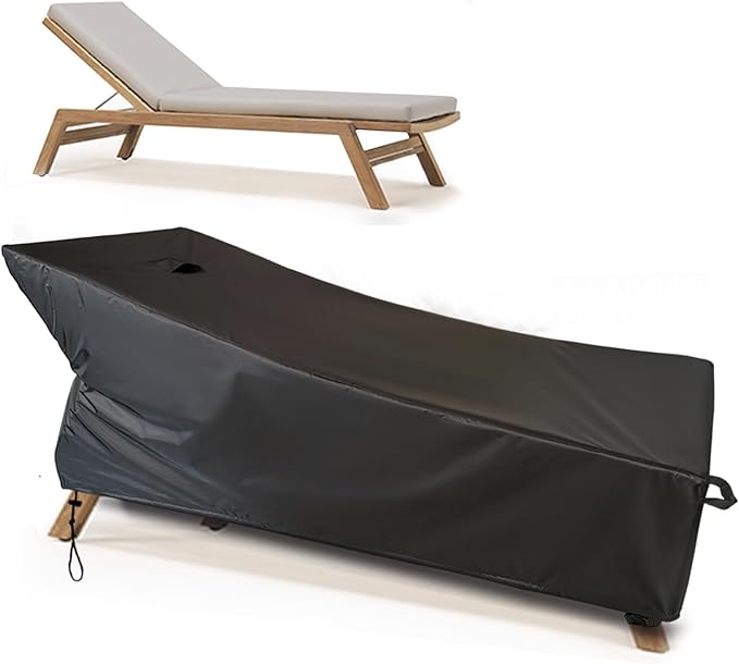 SIHAIAN Patio Lounge Chair Cover Waterproof Outdoor Chaise Lounge Covers UV Resistant Special Fixed Design 78Lx32Wx35H Black 1Pack Patio Furniture Covers