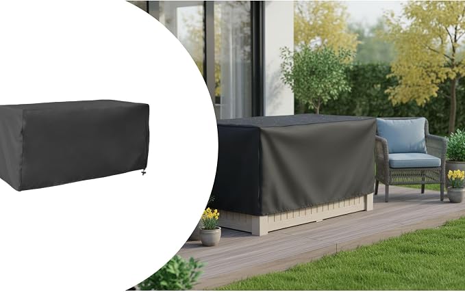 Outdoor Deck Box Cover for Patio Storage Box Protection with Secure Fit, 123x62x55 cm and 158x76x69 cm Options