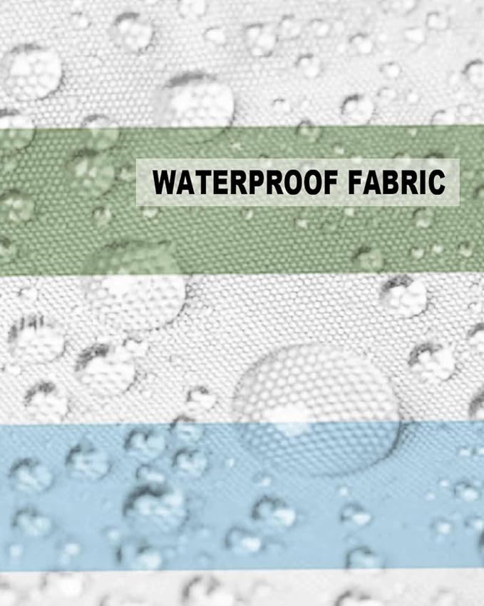 Outdoor Waterproof Throw Pillow Covers 16x16Inch, Spring Stripes Pattern Cushions for Garden Patio Furniture Chairs Set of 2, Blue and Sage Green Home Decor Couch Sofa Polyester Pillow Cases