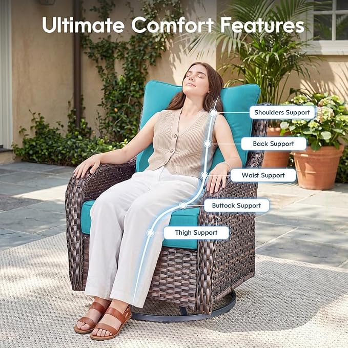 Luxury 22*24*6in Outdoor Patio Cushions, 8 Pieces Teal Outdoor Cushion | 6'' Thick Outdoor Cushions, Water-Resistant, Reversible, Removable Cover, for Patio Chairs Sofa Couch Loveseat