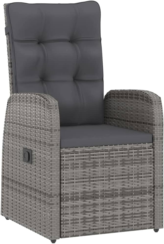7 Piece Patio Dining Set with Cushions,Outdoor Table Chairs,Kitchen Furniture,Removable, Washable Cushion Covers,Used in Restaurant, Bistro, Coffee Shop,Deck, Backyard, Poly Rattan Gray