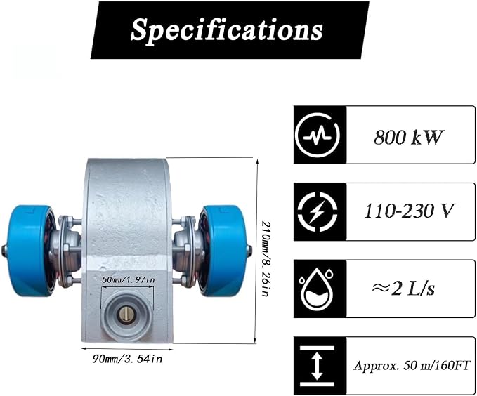2000W Hydroelectric Generator, 110V-230V 60Hz High Power Horizontal Water Turbine Generator, Aluminum Alloy Hydro Power Equipment For Outdoor, Camping, Home, Lighting