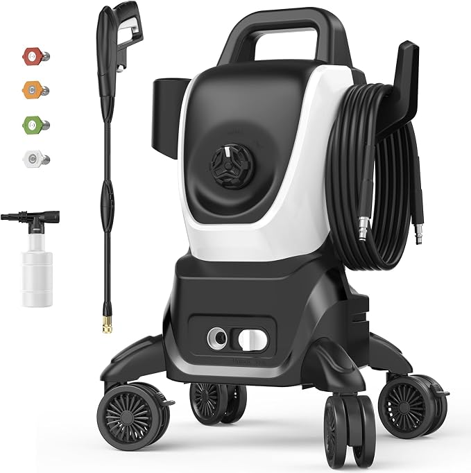 Pressure Washers, Power Washers 4500PSI 2.6GPM with 4 Wheels, High Pressure Cleaning Machine for Cars/Fences/Driveways/Patios/Farms/Home Cleaning