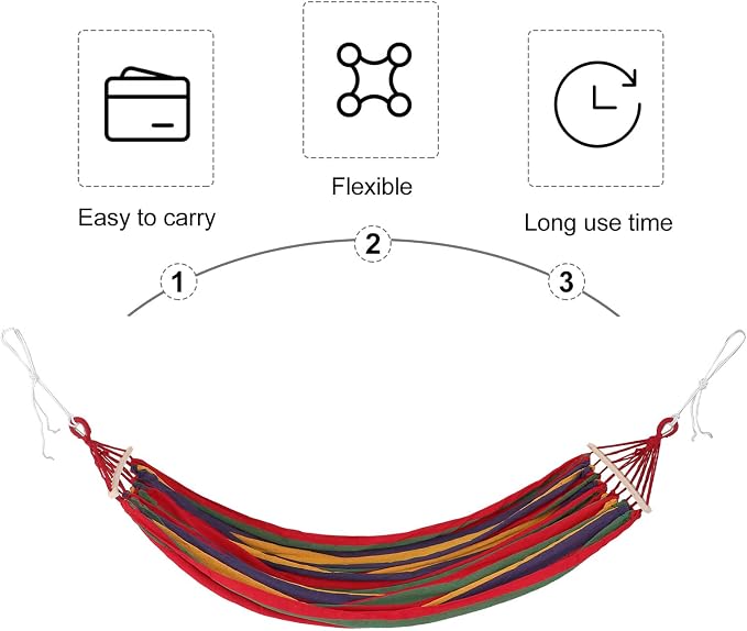 Luxshiny Extra Large Canvas Hammock with Duckbill Buckle Portable Lightweight Travel and Camping Hanging Bed for Garden Beach Forest and Outdoor Relaxation
