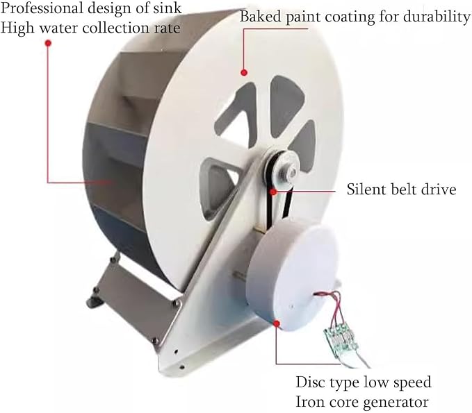 Water Turbine Generator, Water Wheel, Hydroelectric Generator, Low Speed Disc Type Power Generation, Outdoor Wind and Water Wheel,100W