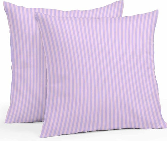 Throw Pillow Covers 26x26 Inch Set of 2, Purple Waterproof Outdoor Cushion Covers, Geometric Vertical Striped Solid Rainbow Decorative Pillowcases for Couch, Sofa, Bed, Garden, Patio