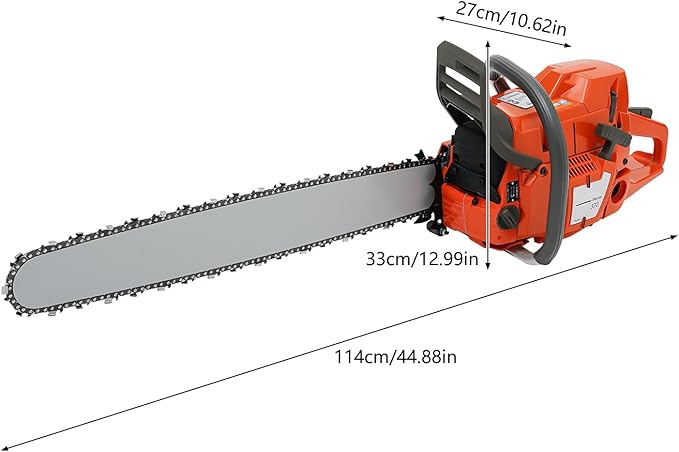 71CC 2-Stroke Gas Powered Chainsaw 28 Inch Handheld Cordless Petrol Chain Saw for Tree Wood Cutting Ranch and Farm Work