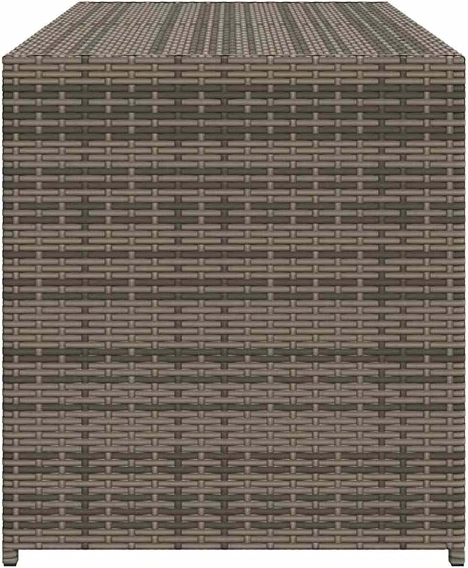 Outdoor Garden Storage Box, 283L Weather-Resistant PE Rattan Deck Box with Gas Spring Lid, Waterproof Patio Cushion Organizer for Backyard, Pool, and Terrace, Grey