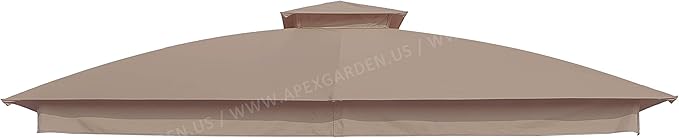 Canopy Top for Garden Treasures 10 ft x 10 ft Brown Metal Square Semi- Gazebo Model #L-GZ038PST-F (Tan) (FABRIC TOP ONLY)