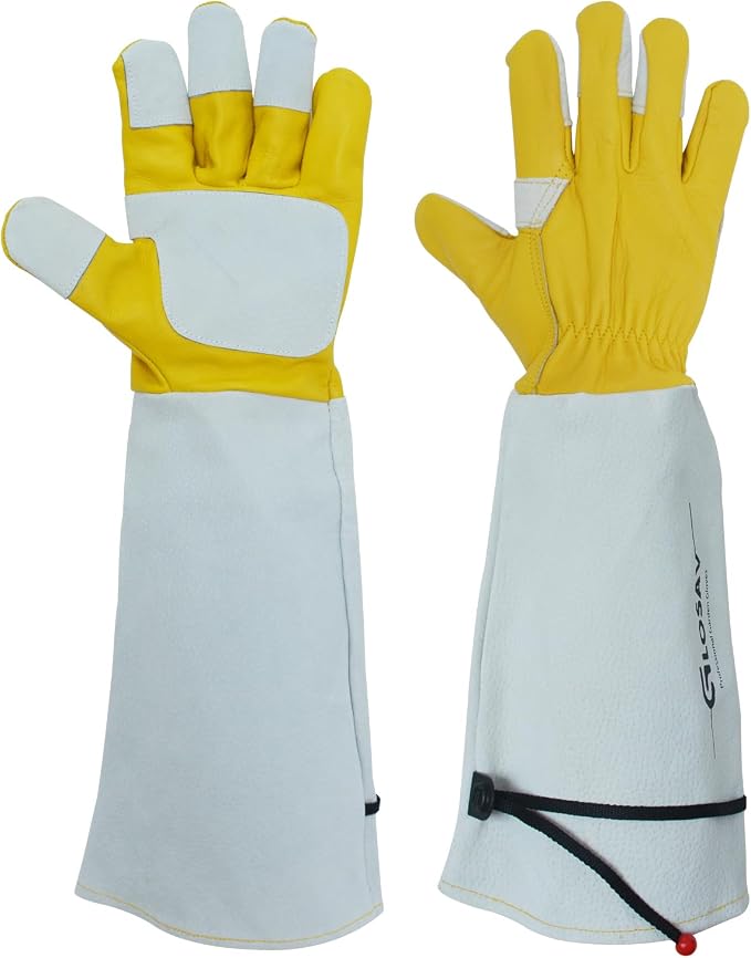 Cactus Garden Gloves (Reforced-Thorn Puncture Proof), Long Leather, Women & Men, Heavy Duty- Great for Gardening, Rose Pruning, Cacti Trimming, Weeding, Pull Thistle, Plant (Medium)