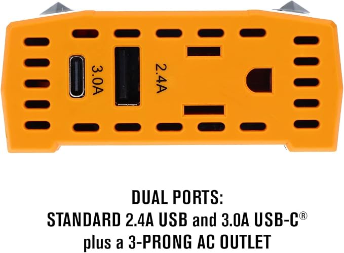 PowerDrive PWD120 120 Watt Power Inverter Slim 12v DC to 110v AC with Outlet and 2 USB Ports