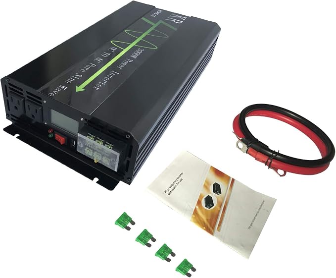 3000W Pure Sine Wave Power Inverter Peak 6000W 48V DC to 110V 120V AC 60HZ for Car RV Use or Home Solar System with LCD Display