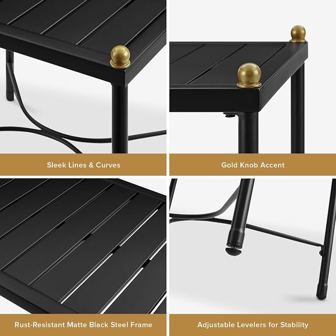 mopio Odelia Outdoor Patio Furniture Set Set of 2, Patio Loveseat with Coffee Table, Outdoor Furniture Conversation Piece for Outside Lounging at Lawn, Front Porch, Balcony, Apartments, Yard