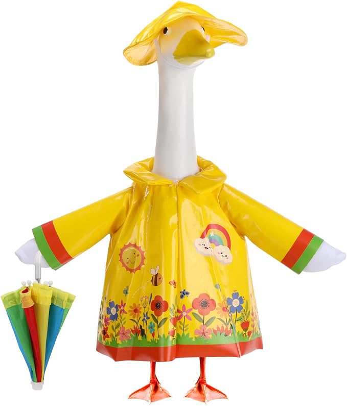 Porch Goose Outfit Summer Hawaiian Fishing Porch Goose Outfit Clothes Costume for 23 In Statue Garden Yard Decor