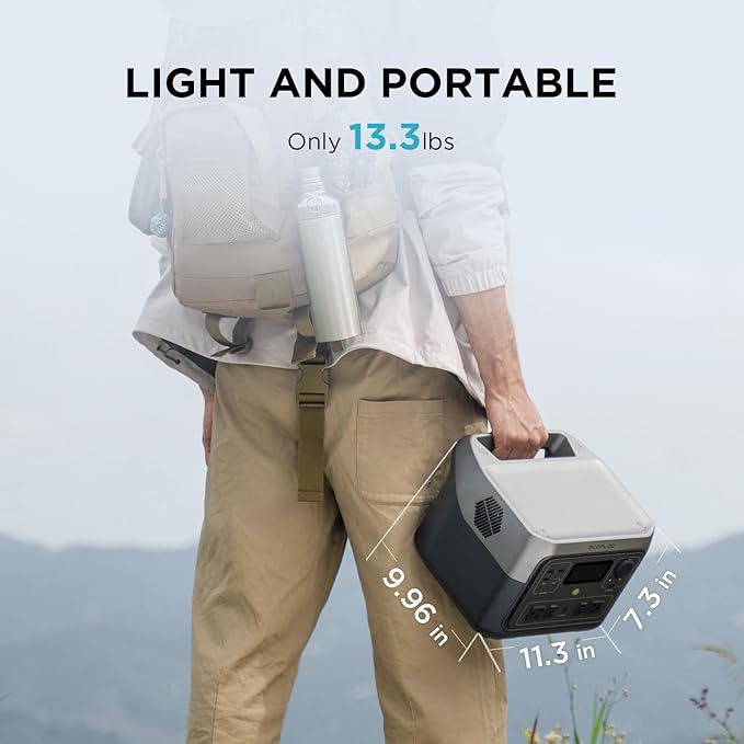 EF ECOFLOW Portable Power Station River 2 Max 500 with 110W Solar Panel, 499Wh LiFePO4 Battery, 1 Hour Fast Charging, Up to 1000W Output Solar Generator for Outdoor Camping/RVs/Home Use