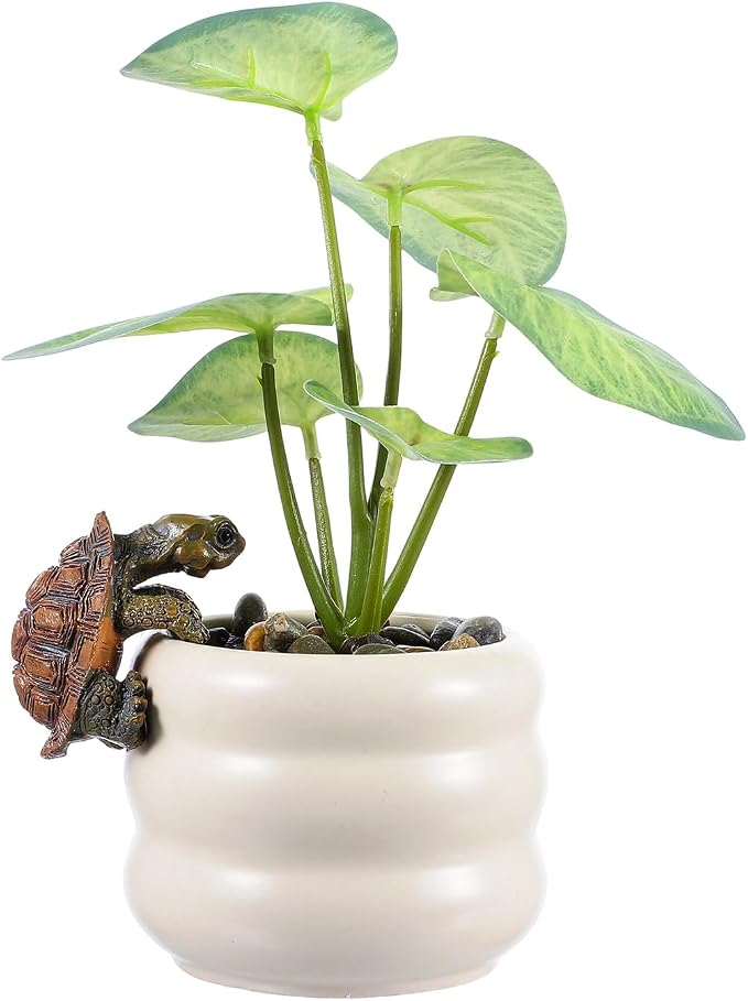Yolev Turtle Statue Plant Pot Hanger Resin Tortoise Figurine Climbing Turtle Ornament Garden Decor Planter Pots Decorations Turtles Gifts for Yard Garden Ornaments Pot Decoration
