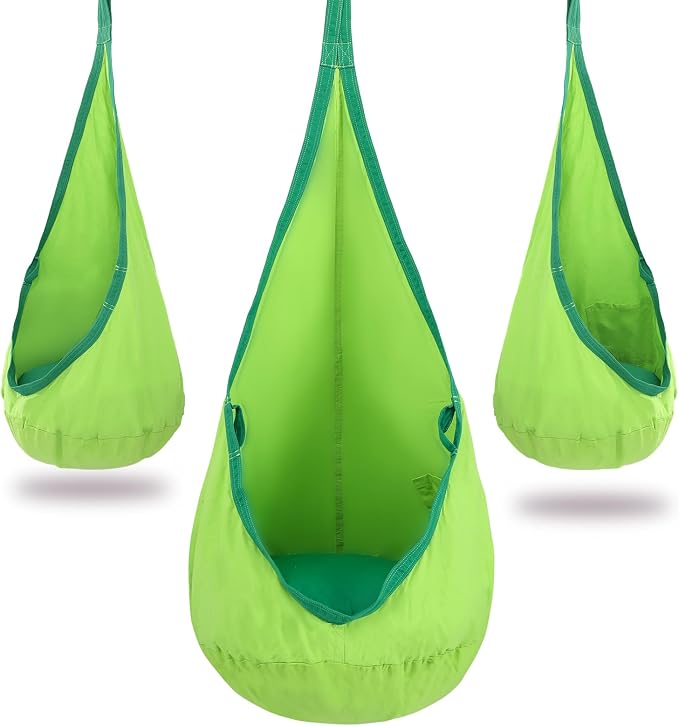 YAERSI Kids Pod Swing Seat, Cotton Hammock Chair with PVC Inflatable Cushion,Sensory Swing for Indoor and Outdoor Play Portable