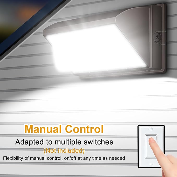 LED Wall Pack Light 18000LM Dusk to Dawn LED Outdoor Flood Security Lights 120W 5000K 100V-277V Commercial and Industrial Building Wall Mount Exterior Lighting for Yard Barn Garage