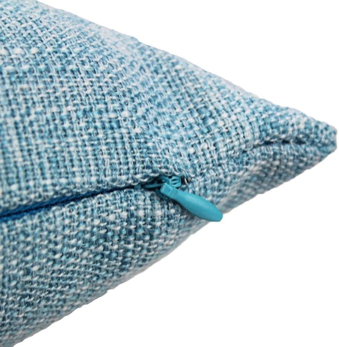 All Smiles Sky Blue Lumbar Pillow Covers 12"x20" Solid Farmhouse Patio Throw Pillow Covers Decoration for Sofa Couch Bed