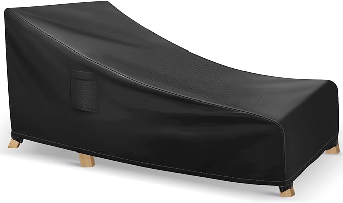 Richwon Chaise Lounge Covers Outdoor Waterproof, Heavy Duty Patio Furniture Covers, Fits up to 78L x 34W x 32H inches, 1 Pack, Black