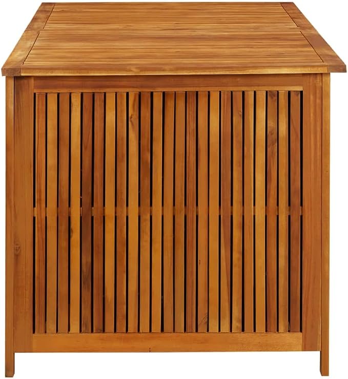 Solid Wood Outdoor Storage Bench,Solid Acacia Wood Garden Deck Box Patio Storage Box with Liftable Top Outdoor Wooden Storage Container for Patio,Backyard,Poolside, 59.1"x31.5"x29.5"