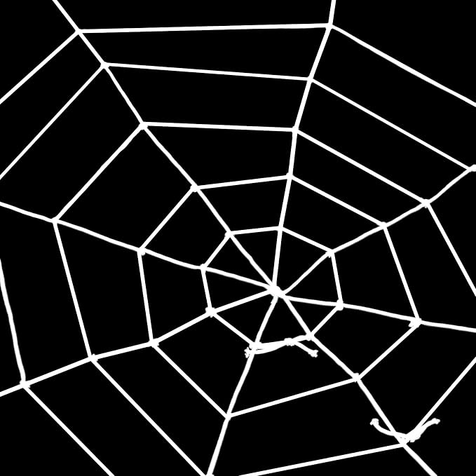 3 FT Spider Web Halloween Decorations - Realistic White Spider String Rope Props, Round Fake Spider Web Elastic Belt for Spooky Haunted House Window Decor, Trick-or-Treat, Indoor Outdoor Party Favors