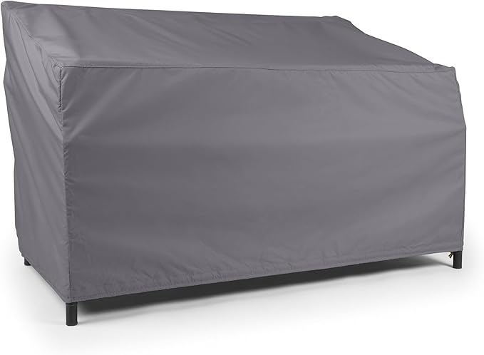Covermates Elite Outdoor Patio Sofa Cover – Water-Resistant 300D Polyester, Double-Stitched Seams, Elastic Hem, Auto-Locking Drawcord & Mesh Vent for Moderate Weather, 62W x 32D x 34H, Charcoal