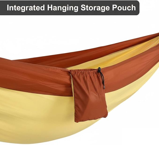 YSUEFIJO Large Travel Hammock, Outdoor Hammock Ideal for Camping and Hiking, Foldable Hanging Hammock for Garden Or Patio, Comfortable Resting Spot, Weight Capacity 300kg