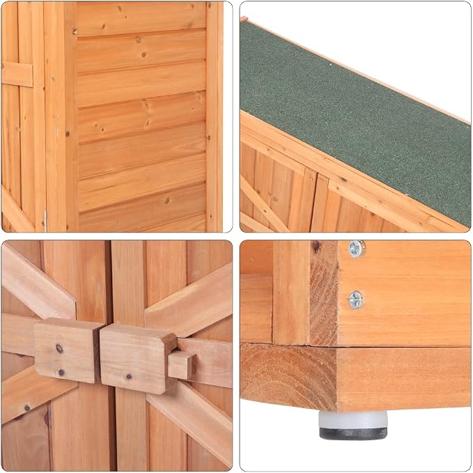 Outdoor Storage Box, Large Wood Deck Storage Box Bench Indoor/Outdoor Storage Bin Container for Patio Cushions, Outdoor Furniture, Garden Tools (Brown27)
