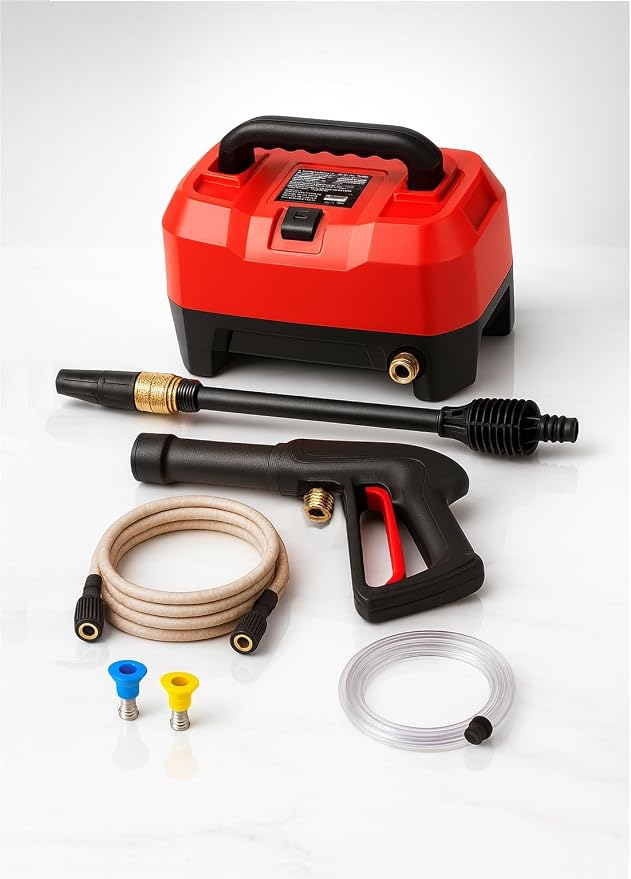 1800 PSI 1.2 GPM Electric Jet Cleaner Car Wash System, 13A Motor, Portable Automotive Cleaning Kit with 3 Quick-Connect Attachments, Lightweight Compact Design – Compatible with Bauer Systems