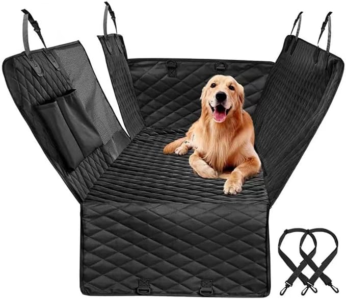 Dog Car Seat Cover for Lexus RX(6seats) 2020 2021 2022 2023, Foldable Back Seat Extender, Hair-Resistant, Anti-Scratch, Travel Hammock Bed with Mesh Window Storage Accessories,Black