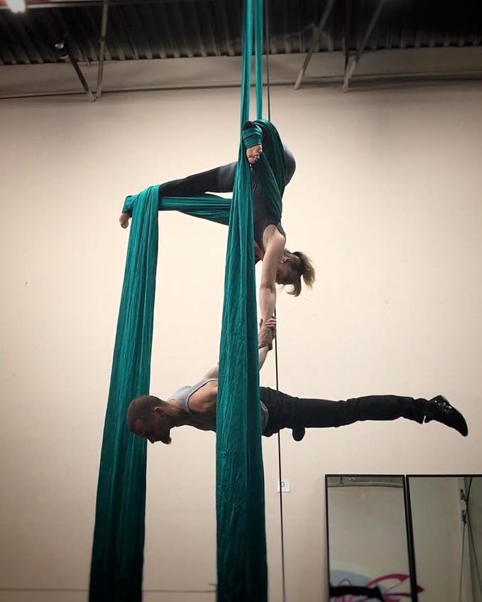 F.Life Aerial Silk 10 Yards Kit Durable Aerial Yoga Hammock with Hardware & Guide Aerial Swing for Acrobatic Flying Yoga