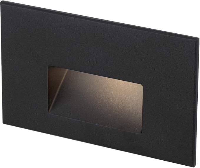 WAC Landscape Lighting, LEDme 120V LED Horizontal Indoor and Outdoor Step and Wall Light Blue in Black