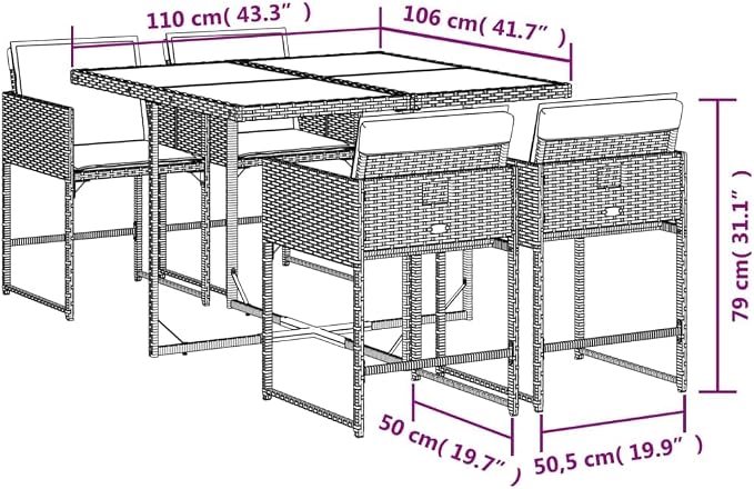 5 Piece Patio Dining Set with Cushions Black Poly Rattan Outdoor Furniture Foldable Chairs Acacia Wood Table for Garden Backyard Deck Relaxation UV-Proof Space-Saving